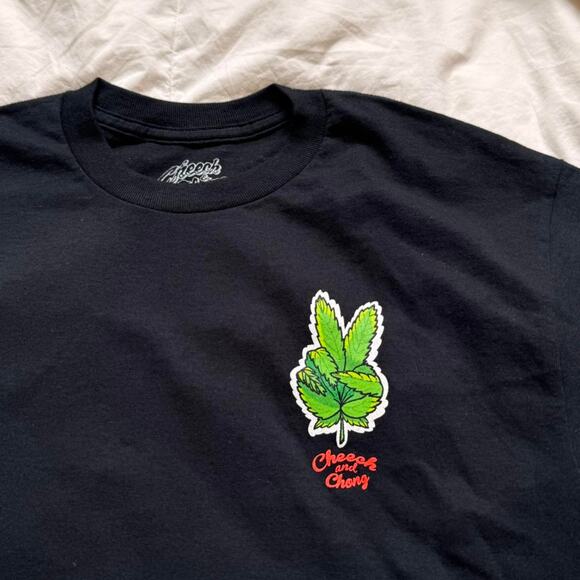 Cheech & chong graphic tee sz med black short sleeve casual skater hippie - Picture 8 of 8